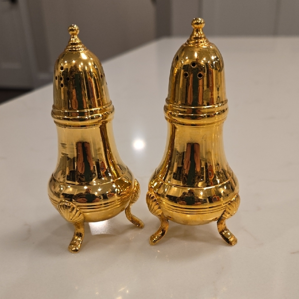 Elegant Gold Salt and Pepper Shakers